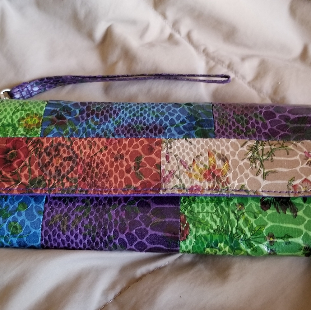Faux Snakeskin Clutch/Wristlet